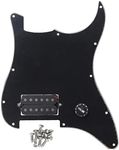 BQLZR Black Prewired Pickguard 1 Humbucker For Electric Guitar