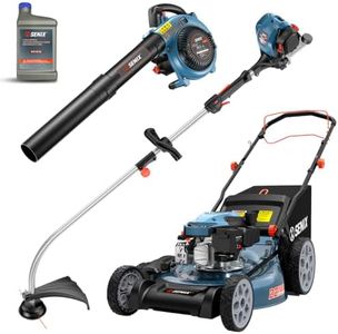 SENIX 22" Self-Propelled Gas Lawn Mower (170cc) +17-Inch 26.5 cc Gas Weed Wacker + 26.5cc Gas Leaf Blower Yard Tool Kit