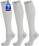 SB SOX 3-Pair Compression Socks (15-20mmHg) for Men & Women – Best Socks for All Day Wear! (L/XL, 03 – Solid Gray)
