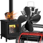 Heat Powered Wood Stove Fan with 4-Blade,Ultra Quiet Fireplace Wood Burning Eco-Friendly Fan Efficient Heat Distribution