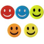 GZXYUAN 5 Pcs Racket Dampener Silicone Shock Absorbers Colorful Racket Shock Absorber Smile Face Shock Absorbers Tennis Accessories for Tennis Players