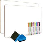 DumanAsen 2 Pack Dry Erase Lapboard, A3 Size Double Sided Mini Dry Erase Board, Dry Erase Whiteboard for Kids, with 8 Dry Erase Markers and 2 Eraser, 16inch*12inch