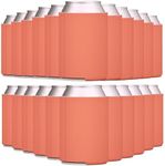 TahoeBay Blank Beer Can Cooler Sleeves (50-Pack) Bulk Sublimation Blanks for Vinyl Plain Collapsible Foam Can Sleeves Coolers Soda Cans and Bottles Custom Drink Assorted Solid Color (Coral)