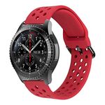 MroTech 22MM Watch Band compatible with Samsung Gear S3 Frontier/Classic/Galaxy Watch 46mm Silicone Rubber Quick Release Strap Replacement for Huawei 2 Classic/GT/GT2 46mm/Ticwatch Pro Bands,Sport Red