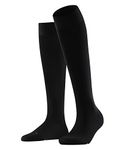 FALKE Women's Vitalizer W KH Cotton With Compression 1 Pair Knee-High Socks, Black (Black 3009), 5.5-6.5