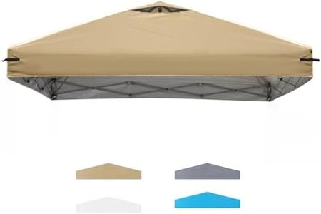 8x8 Canopy Replacement Top Cover with Air Vents for ez up Pop up Canopy Gazebo Tent with Adjustable Straps, Waterproof & Anti-UV for Outdoor Shade (Top Only, Frame Not Included) (Beige)