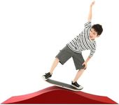 Wave Skateboard Ramp, Modular Kids Ramps for BMX, Bike, Scooter, Skates, Sports Outdoor Ramp for Backyard Park Non-Slip Surface Bike Ramp, Capacity 330Lbs (Red, 70.87"x 19.69" x 7.87")