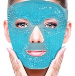 (Blue) - Face Eye Mask Ice Pack with Foam Earplugs,Reduce Puffiness, Bags Under Eyes, Puffy Dark Circles,Hot/Cold Pack with Soft Plush Backing for Woman Sleeping, Pressure, Headaches, Skin Care [Blue]