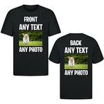 Personalised T-Shirt | Customizable with Any Text Any Photo or Logo| Unisex Design | Ideal for Men, Women, and Kids |For Birthday, Christmas, Workwear| 100% Cotton Black - Front/Back X-Large (XL)