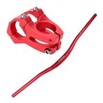 FASTPED Bicycle Handle Stem 31.8mm with 31.8mm Aluminum Alloy MTB Handlebar Riser Bar for Mountain Bike 720/780MM (Red) 31.8mm clamp diameter Used for mountain bike and bicyle