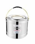 Mintage Sambar Pot Stainless Steel 7.5 Liters | Sambar Pot with Lid | Casserole for Cooking | Casserole with Side Handles | Canteen & Hotel Casserole Container | Biryani Box Puff Insulated Hot & Cold