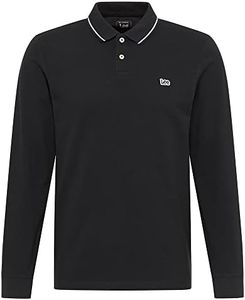 Lee Polo a Maniche Lunghe in piqué Maglia, Nero, S Uomo
