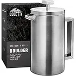 COLETTI Camping French Press – Large Insulated French Press Coffee Maker - Metal Camp Coffee Press/Pot – 10 CUP (42oz) – The Boulder (An American Press)