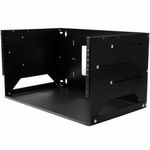 StarTech.com 2-Post 4U Open Frame Wall Mount Network Rack with Built-in Shelf, Wall Mount Data Rack with Adjustable Depth for AV / Computer / IT Equipment, TAA Compliant Server Rack (WALLSHELF4U)