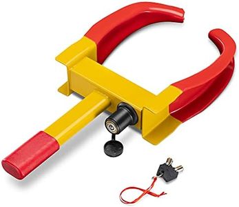 Navaris Ganascia blocca Ruota antifurto - Regolabile 14,5-26,5cm in Acciaio per Pneumatico Auto Scooter Camion rimorchi Veicoli - Serratura 2 Chiavi