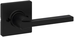 Kwikset Casey Dummy Door Handle, Single Sided Lever for Closets, French Double Doors, and Pantry, Matte Black Non-Turning Reversible Interior Push/Pull Lever, with Microban Protection (1 Count)