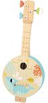 TOOKYLAND 3-String Wooden Banjo Toy - Mini Guitar Pretend Musical Instrument, for Kids 3 Year Old +