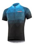 BERGRISAR Men's Cycling Jerseys Short Sleeves Bike Shirt, 8006blue, Medium