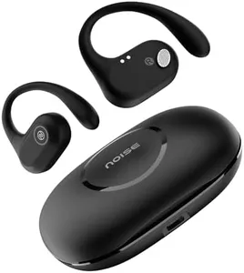 Noise Pure Pods – Wireless Open-Ear (OWS) Earbuds with AirWave Tech, 80H Playtime, Detachable Neckband, Sweat-Resistant, Running, Gym & Hiking, Ultimate Comfort, No Ear Fatigue (Power Black)
