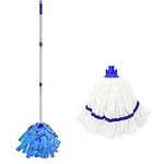 Mop, One Mop Handle with Two Microf