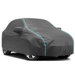 NG AUTO FRONT Waterproof Car Body Cover Compatible with Mahindra Bolero All Weather Protection with Mirror Pocket, Triple Stitched, Fully Elastic (Grey with Yellow Piping Design)