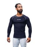 Gymx Compression t-Shirt for Men | Dry fit | 4 Way Stretchable | Anti-Odor Compression t-Shirt | Full Sleeve Compression t Shirts for Men | | Gym Compression t-Shirts for Men | Blue