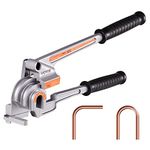 VEVOR Pipe Tube Bender, 1/4", 3/8", 1/2" OD, 3 in 1 Manual Level Tube Bender, 180° Copper Aluminum Pipes Bending Tools for HVAC Air Conditioning