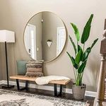 CasaGold 32 Inch Gold Round Wall Mirror with Steel Frame | Circle Wall Mirror for Bathroom Vanity, Living Room, Dressing Room with Frame for Wall Decor and Home Decor