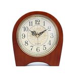 Mantel Clock Wooden Mantle Clock For Living Room Décor, Solid Wood Desk Clock Study Quartz Silent Retro Clock For Fireplace Mantel, Office, Desk, Shelf & Home Décor Gift