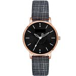 TONSY Analogue Classic Look Rose Gold Black Dial Girls Gift Watch Black Girls Watch