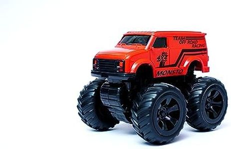Monsto Friction Powered Monster Truck, Cars Toys, 360 Degree Stunt Cars Push go Truck for Toddlers Kids Gift | Metallic Green | M3-003