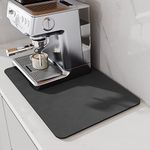 Coffee Mat Hide Stain Rubber, Coffee Maker Mat for Countertops, Backed Absorbent Dish Drying Mat for Kitchen Counter