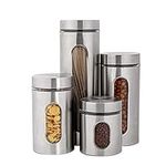 PENGKE Canisters Set,4 Piece Silver