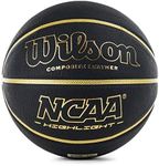 WILSON Men's NCAA Highlight Basketball, Black/Gold, Official