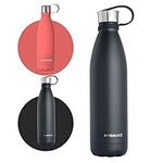 HYDRATE Super Insulated Stainless Steel Water Bottle - 500ml - Carbon Black - BPA Free, Vacuum Drinking Flask - 24 Hours Cold & 12 Hours Hot