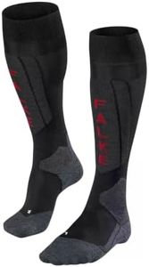 FALKE Women's SK5 Expert Ski Socks, Black-Mix, 9.5-10.5