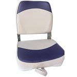 Fishing Chair II - Waterproof Fishing Boat Seat with Marine-Grade Vinyl Padding, UV-Protection - 18.5 x 18.5 x 17.5 Boat Seats - Gray-Navy Blue