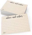 321Done Advice and Wishes Cards (Pack of 50) Blank Well Wishes for Wedding, Bridal, Mr and Mrs, Retirement, Baby Shower - Words of Wisdom - Made in USA, Tan Kraft Look