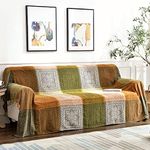 Edcooy Throws for Sofas Large, Colorful Chenille Tassels Woven Hippie Throw Blankets for Couch Bed Sofa Settees,Bohemian Fringe Tassels Decor Home (Green, Large220x260cm)…