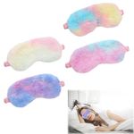 4 PCS Kids Eye Masks for Sleeping Sleepover Party Supplies for Girls Plush Sleep Mask Soft Children Eye Covers for Girls Soft Blindfold Eye Covers Eye Mask for Women, Men and Kids Travel Nap Sleeping