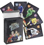 World Cup Soccer Star Card, Gold Trading Card, Sports Souvenirs 55Pcs Gold Foil Cards for Kids Adults,Soccer Trading Card,Colorful Foil Cards,No Repetition,Not Original (Black)