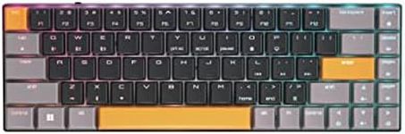 Cherry MX-LP 2.1 Compact Wireless Gaming Keyboard. RGB MX Silver Speed Switches. RGB Lighting Low-Profile MX Precision switches. 65% Size. 68 Keys. (Black & Orange)