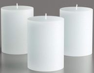 Set of 3 WHITE Pillar Candles 7,5 x
