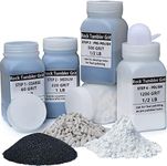 HDongany Rock Tumbler Grit Kit- 4 Steps Grit with 5mm Columnar Tumbling Ceramic Filler Media Non-Abrasive for Tumbling Stones Compatible with Any Brand Tumbler Stone Polisher