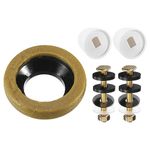 uxcell Toilet Bowl Wax Seal Kit, 1 Pack Toilet Bowl Wax Ring with Bolts, Bolt Caps and Extra Retainers Fits 3-inch Waste Line