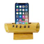 Seva Vivek Bamboo Mobile Stand with Speaker Bamboo Speakers Electricity-Free, 100% Natural, Eco-Friendly