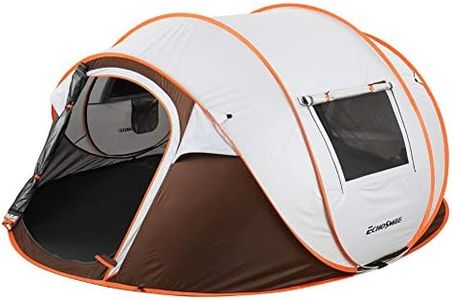 EchoSmile Polyester Outdoor Camping Tent, Waterproof Easy Setup 4-6 Person Family Pop Up Tent, Windows And Doors On Both Sides, 4 Person, White