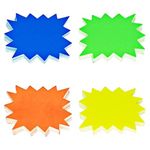 200 Pieces Starburst Signs Fluorescent Signs, Neon Card Starburst Signs, Blank Star Shape Signs Price Eye-catching, Tags Signs for Retail Garage and Sale Supplies Price Tags Signs(4 Colors)