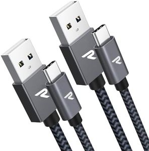 RAMPOW Cable USB C [2Pack, 1M], Cable Carga Rapida QC3.0, Cable iPhone 16 USB Tipo C 3A, Cable iPhone 165 Nylon Compatible con iPhone 16/16 Pro/15/15 Pro iPad Pro/Air, Samsung Galaxy S22/S21/S20