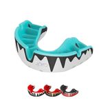 OPRO Platinum Level Mouth Guard, Adults and Kids, Featuring Revolutionary Fitting Technology for Boxing, Football, MMA, Martial Arts, Hockey, and All Contact Sports (White/Black/Mint, Adult)